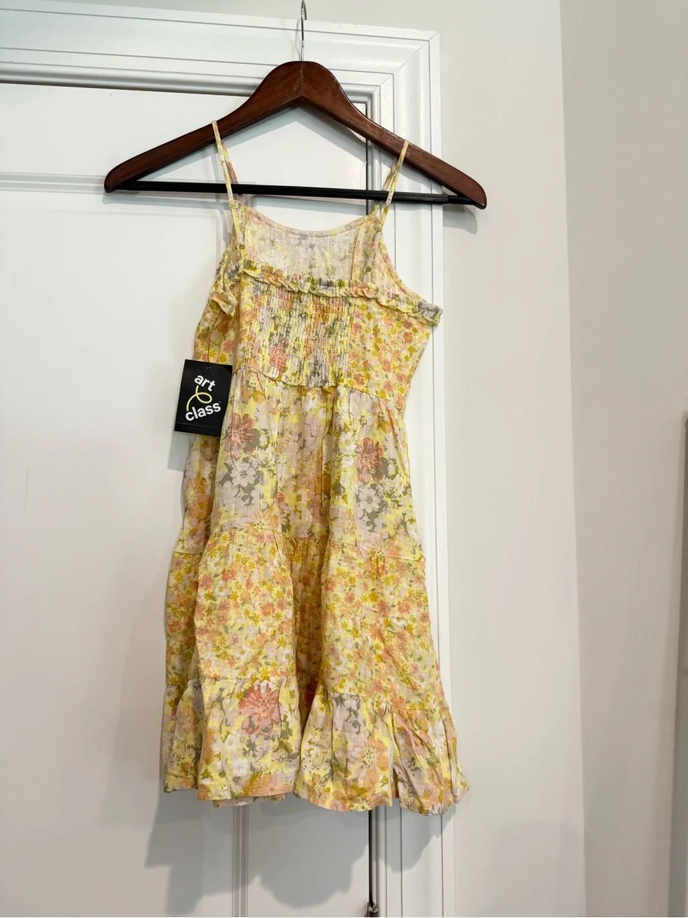 NWT art class Yellow Floral Sundress with Pink Accents